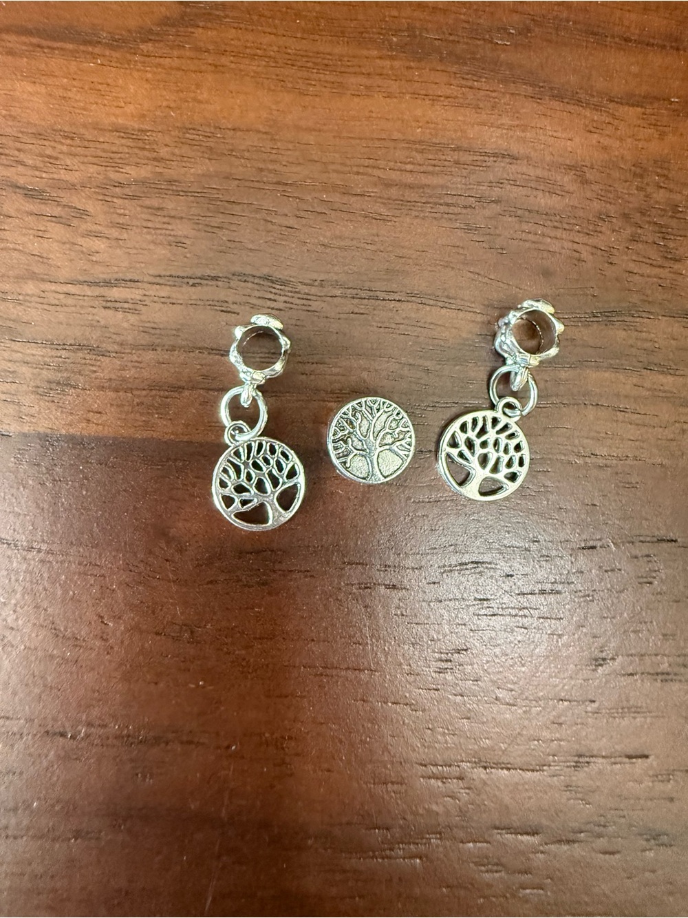 Silver Tree of Life Charm Set - Silver Dangle & Button Charms